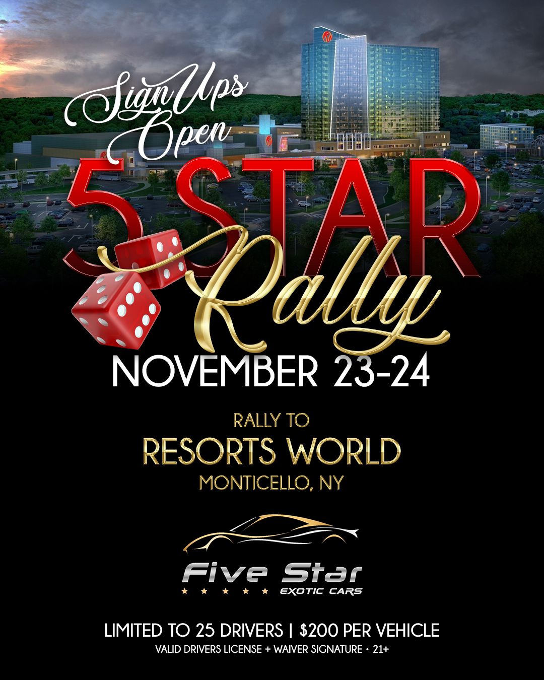 Five Star Rally The 2024 Resorts World Casino Rally – Five Star Exotic Cars